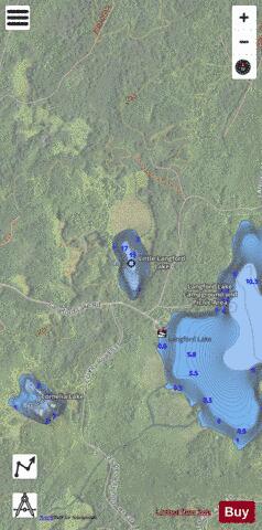 Little Langford Lake Gogebic depth contour Map - i-Boating App - Satellite