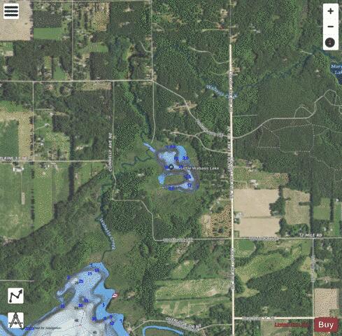 Little Wabasis Lake depth contour Map - i-Boating App - Satellite