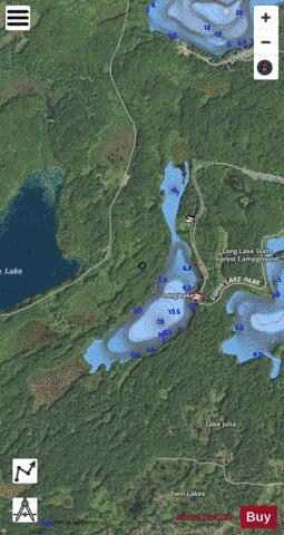 Long Lake ,Missaukee depth contour Map - i-Boating App - Satellite