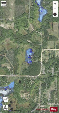 Lyons Lake Grand Trave depth contour Map - i-Boating App - Satellite