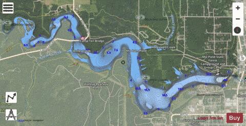 Mio Dam Pond Oscoda depth contour Map - i-Boating App - Satellite