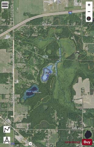 Mud Lake Van Buren depth contour Map - i-Boating App - Satellite