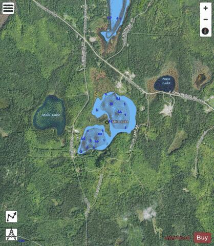 Nasi Lake depth contour Map - i-Boating App - Satellite