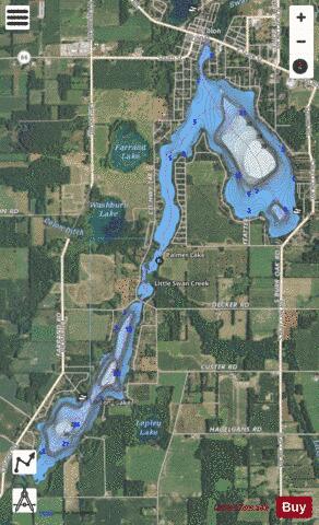 Long Lake + Palmer Lake ,Joseph depth contour Map - i-Boating App - Satellite