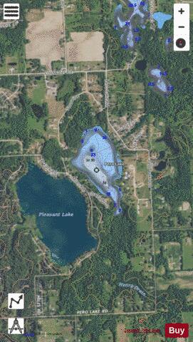 Pero Lake depth contour Map - i-Boating App - Satellite