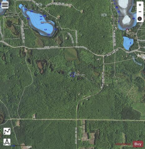 Poplar Lake depth contour Map - i-Boating App - Satellite