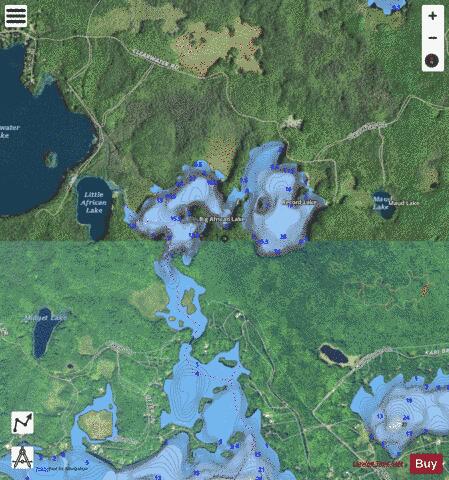 Record + Mud Lake depth contour Map - i-Boating App - Satellite