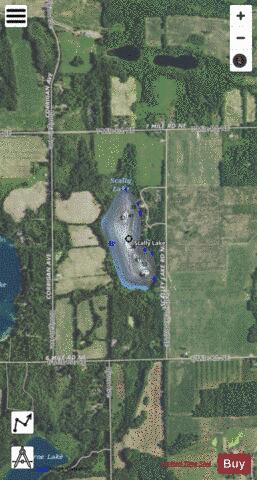 Scally Lake depth contour Map - i-Boating App - Satellite