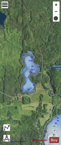 Simons Lake depth contour Map - i-Boating App - Satellite
