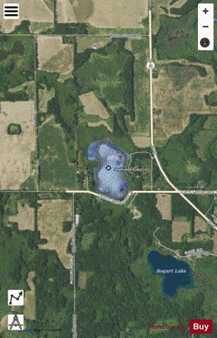 Skyhawk Lake depth contour Map - i-Boating App - Satellite
