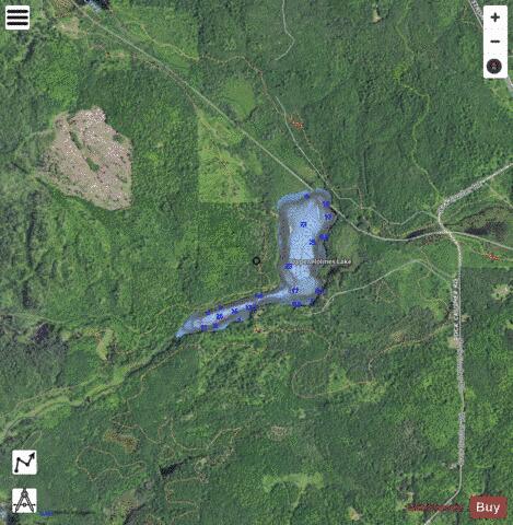 Upper Holmes Lake depth contour Map - i-Boating App - Satellite