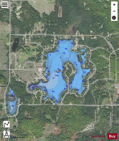 Wildwood Lake depth contour Map - i-Boating App - Satellite