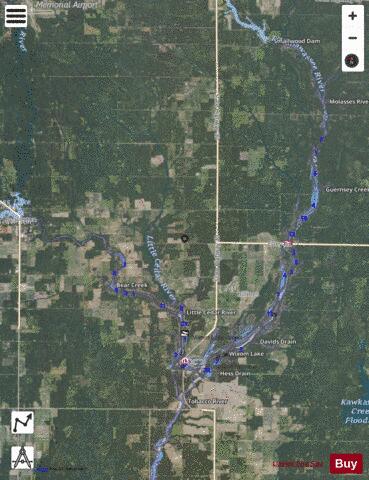 Wixom ,Lake depth contour Map - i-Boating App - Satellite