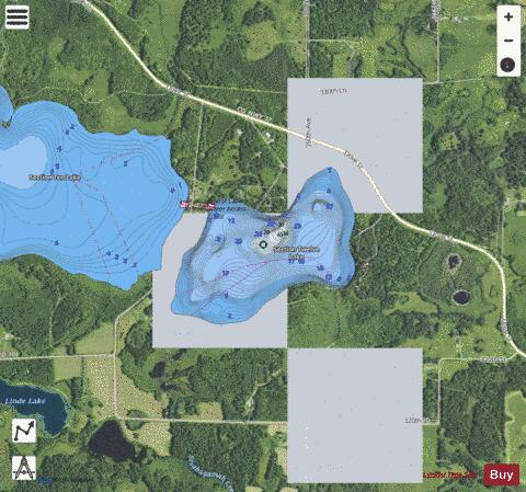 Section Twelve Lake depth contour Map - i-Boating App - Satellite