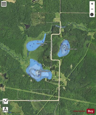Blackwater Lake + Little McKinney Lake + McKinney Lake + depth contour Map - i-Boating App - Satellite