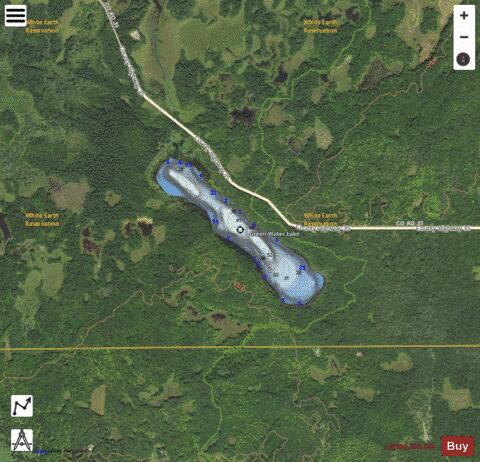 Green Water Lake depth contour Map - i-Boating App - Satellite