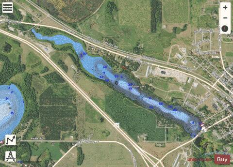 Town Lake depth contour Map - i-Boating App - Satellite