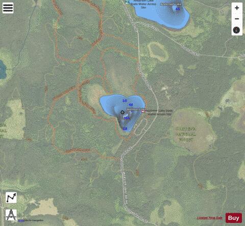 Webster Lake depth contour Map - i-Boating App - Satellite
