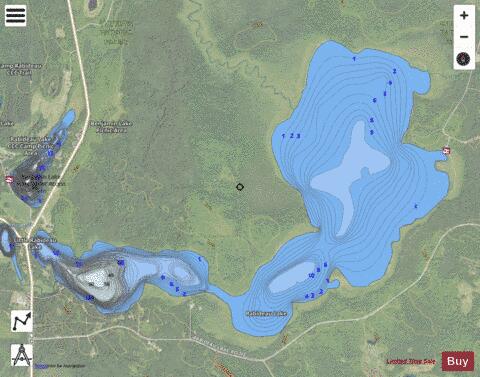 Rabideau Lake depth contour Map - i-Boating App - Satellite