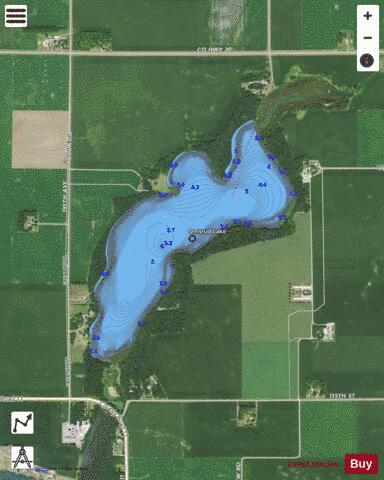 Omsrud Lake depth contour Map - i-Boating App - Satellite