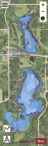 Island Lake + depth contour Map - i-Boating App - Satellite