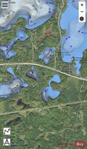 Margaret Lake + Marion Lake + Snake Lake depth contour Map - i-Boating App - Satellite
