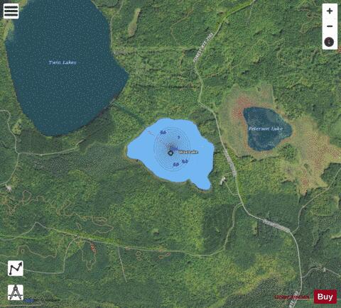 Wax Lake depth contour Map - i-Boating App - Satellite