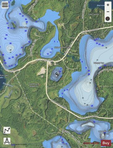 Squeedunk (Guide) Lake depth contour Map - i-Boating App - Satellite