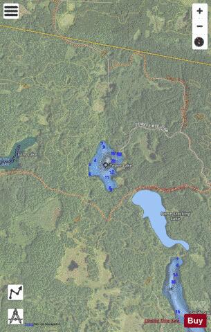 Tepee Lake depth contour Map - i-Boating App - Satellite