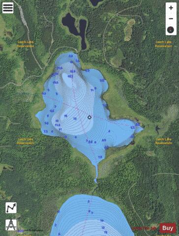 Middle Sucker Lake depth contour Map - i-Boating App - Satellite