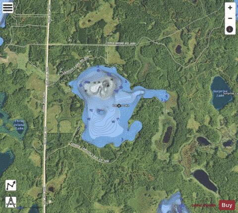 Larson Lake depth contour Map - i-Boating App - Satellite