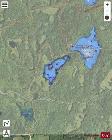 Blue Bill Lake depth contour Map - i-Boating App - Satellite