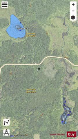 Deep Lake + Wabegon Lake depth contour Map - i-Boating App - Satellite
