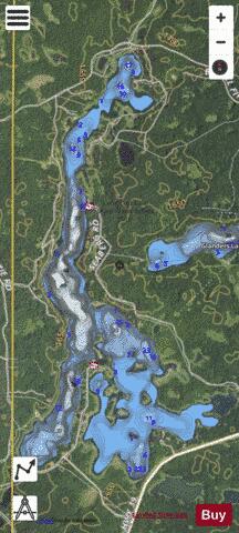 Long Lost Lake depth contour Map - i-Boating App - Satellite