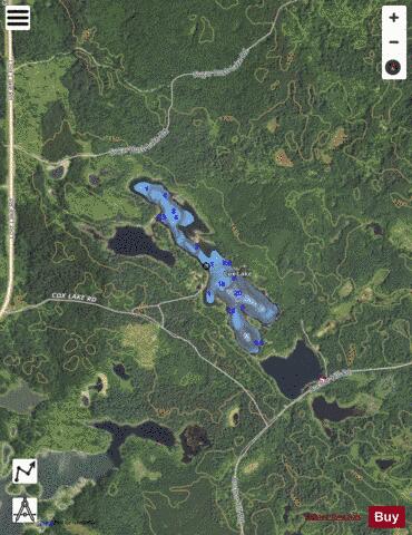Cox Lake depth contour Map - i-Boating App - Satellite