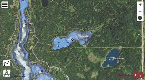 Glanders Lake depth contour Map - i-Boating App - Satellite