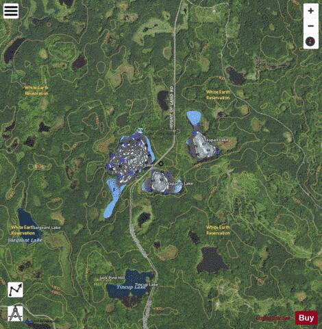 Island Lake + Teapail Lake + Wapatus Lake depth contour Map - i-Boating App - Satellite