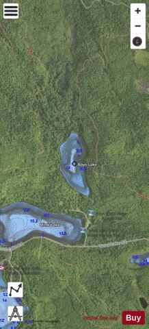 Boys Lake depth contour Map - i-Boating App - Satellite