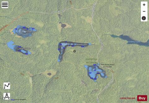 Squash Lake depth contour Map - i-Boating App - Satellite