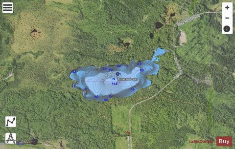 Binagami Lake depth contour Map - i-Boating App - Satellite