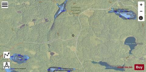 Carrot Lake + Turnip Lake depth contour Map - i-Boating App - Satellite