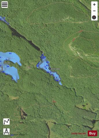 Shrike Lake depth contour Map - i-Boating App - Satellite