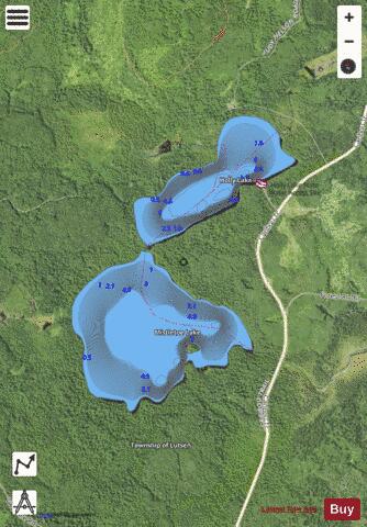 Mistletoe Lake + Holly Lake depth contour Map - i-Boating App - Satellite