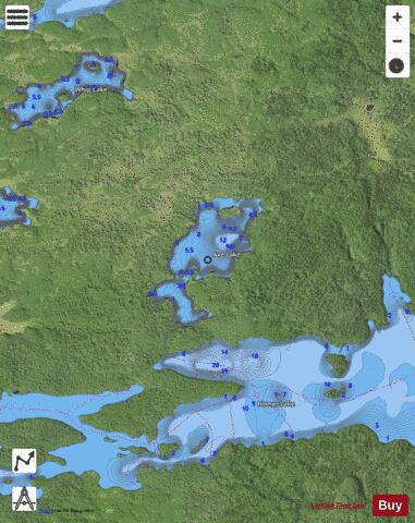 Axe Lake depth contour Map - i-Boating App - Satellite