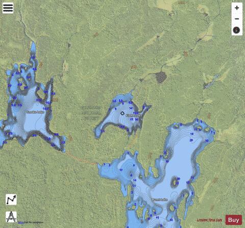 Flame Lake depth contour Map - i-Boating App - Satellite