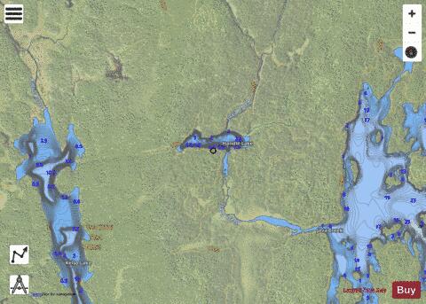 Handle Lake depth contour Map - i-Boating App - Satellite