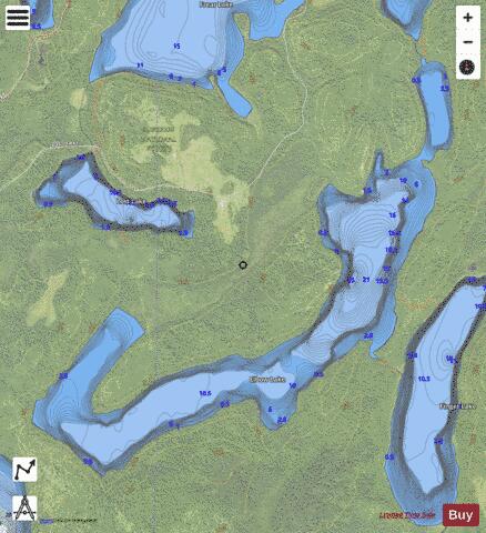 Elbow Lake depth contour Map - i-Boating App - Satellite