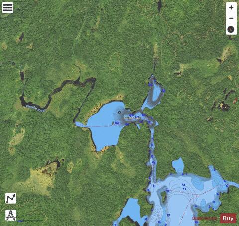 Knight Lake depth contour Map - i-Boating App - Satellite