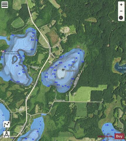 Bulldog Lake depth contour Map - i-Boating App - Satellite