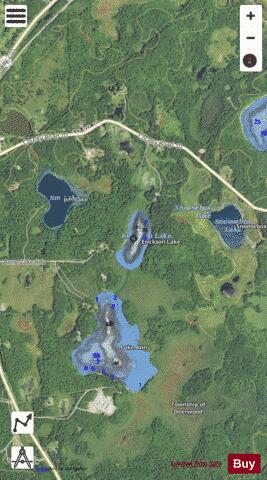 Erickson Lake depth contour Map - i-Boating App - Satellite
